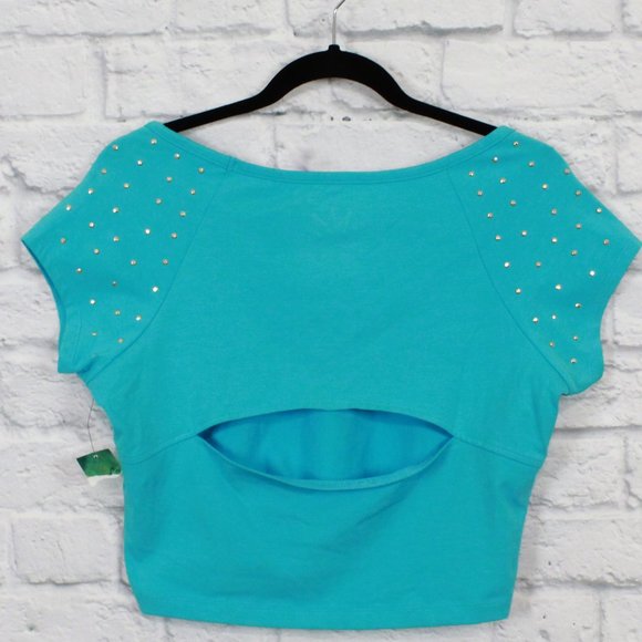 NICKI MINAJ Gold Studded Cropped Top Tee Shirt L - Picture 7 of 10